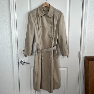VINTAGE LONDON FOG~ Khaki Trench Coat, Removable liner, Adjustable belt, 12 REG